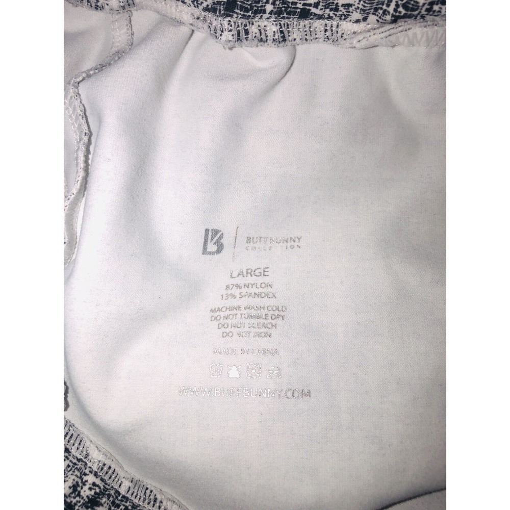 Buff Bunny Joggers Women's L White Black Print Tapered Stretch Lightweight - Picture 3 of 9